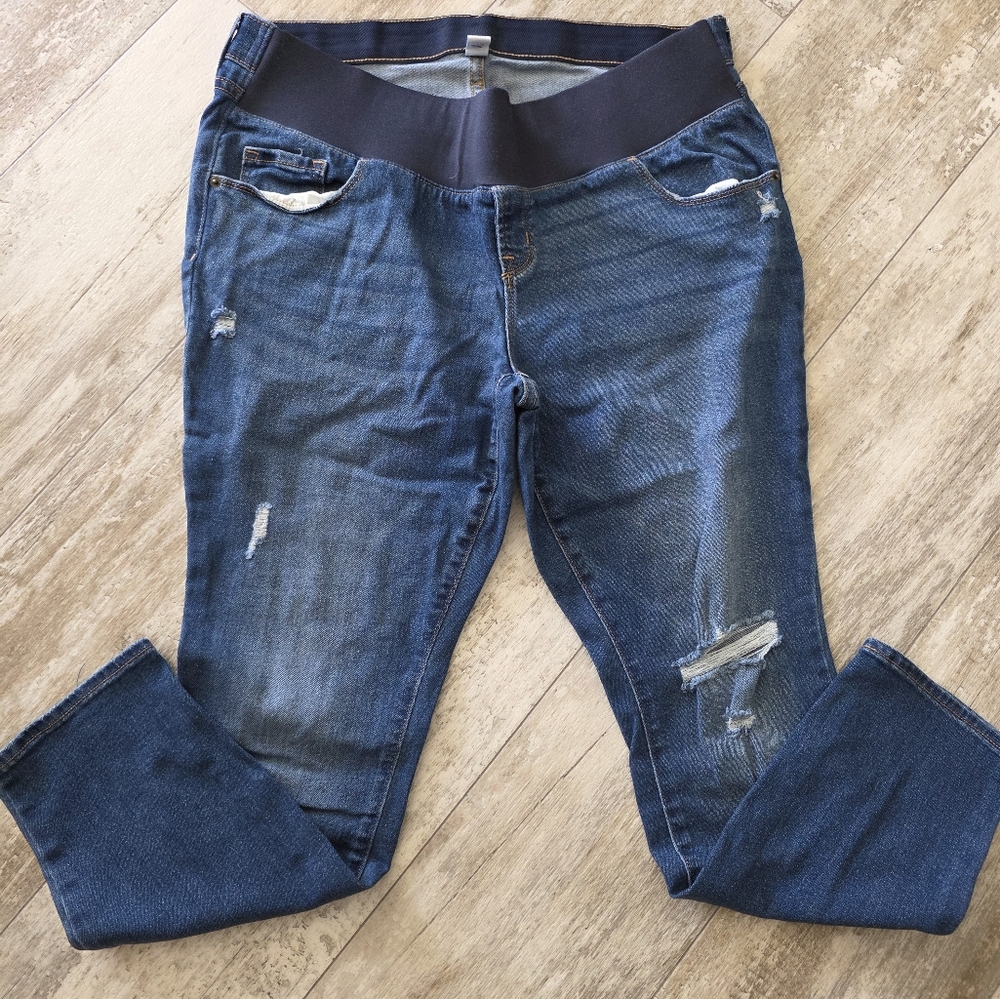 old navy size 14 short low panel maternity skinny jeans